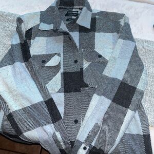 Kenneth Cole Black and Blue Flannel Shirt